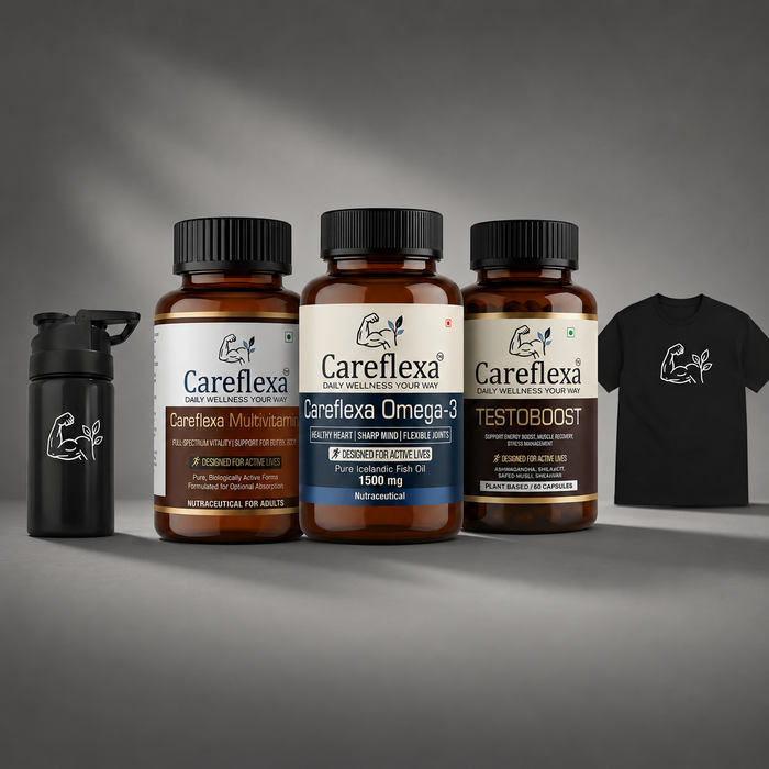 Testo Boost + Multivitamin + Fish Oil Combo | Complete Men's Vitality & Omega-3 Wellness Pack