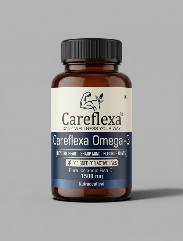 Careflexa Pure Icelandic Fish Oil 1500mg | Omega Fatty Acid Supplement | Heart, Brain & Joint Support