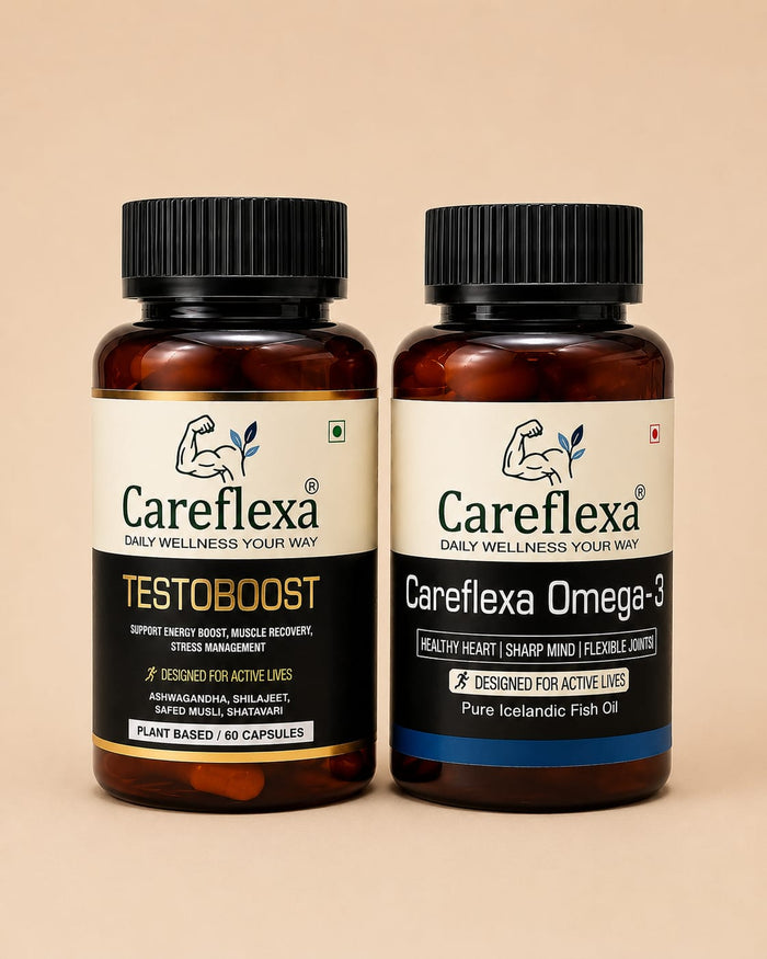 Testo Boost + Fish Oil Combo | Men's Performance, Energy & Omega-3 Support